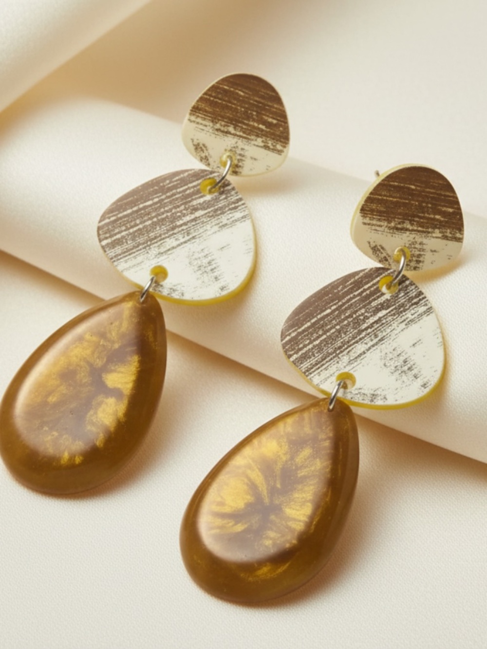 Womens Brown Tone Long Drop Earrings